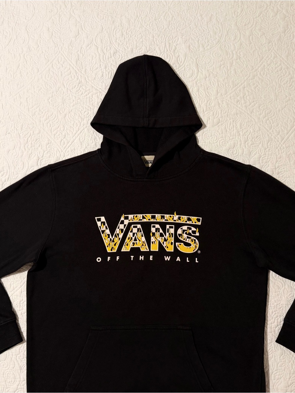 Vans | Off The Wall | Flame Logo Pullover Hoodie | Black | Size XL
